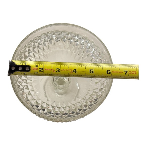 Indiana Glass Diamond Point Tall Footed Pedestal Candy Dish - Picture 4 of 6